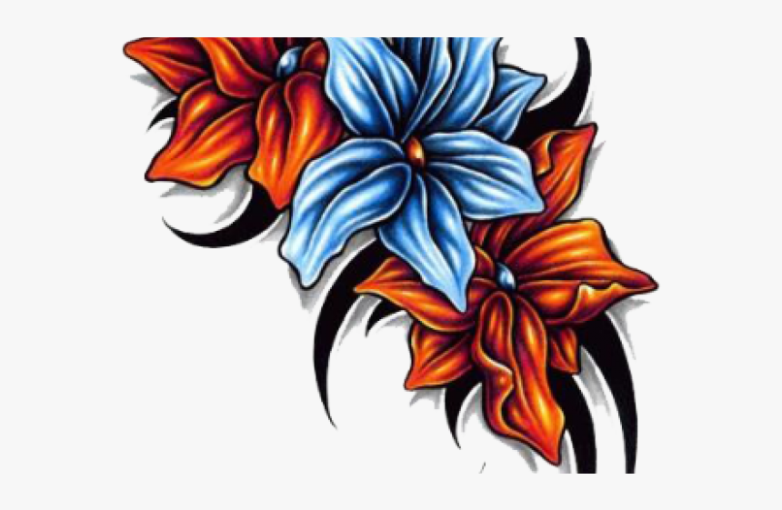 Flower Tattoo Png Transparent Images - Old School Flower Full Sleeve Tattoo, Png Download, Free Download