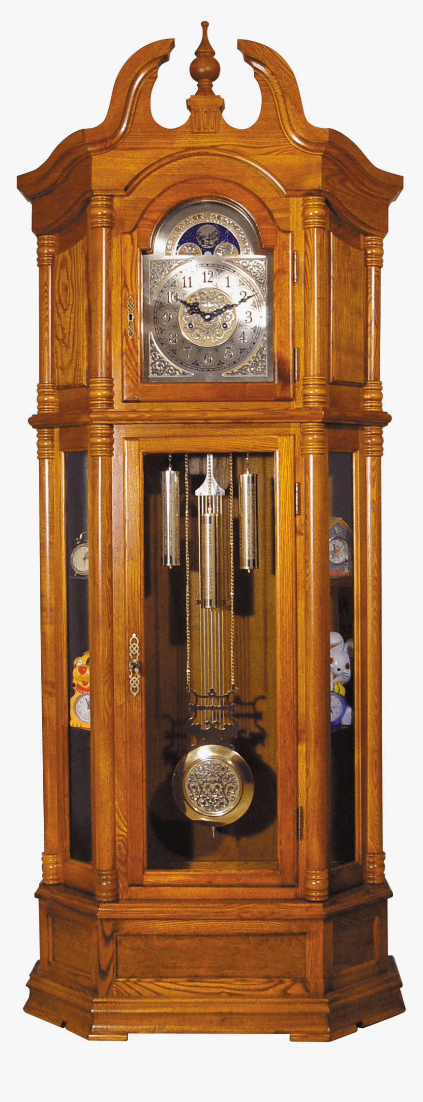 Grandfather Clock Oak Wood -w/p1 - Oak Grandfather Clock, HD Png Download, Free Download