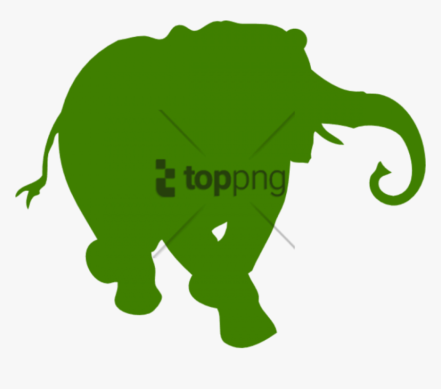 How To Set Use Elephant Silhouette Green Svg Vector - Elephant Silhouette, HD Png Download, Free Download