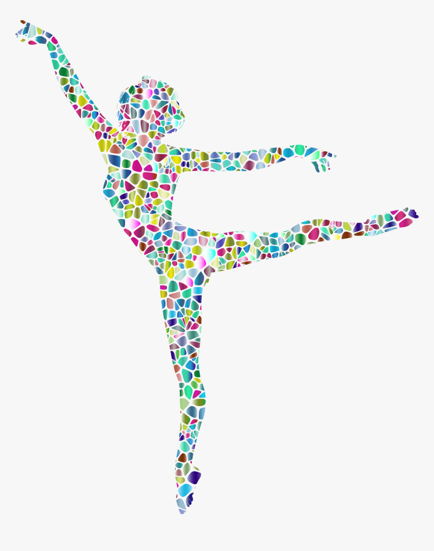 Polychromatic Tiled Lithe Dancing Woman Silhouette - Transparent Background Dancers Silhouette, HD Png Download, Free Download