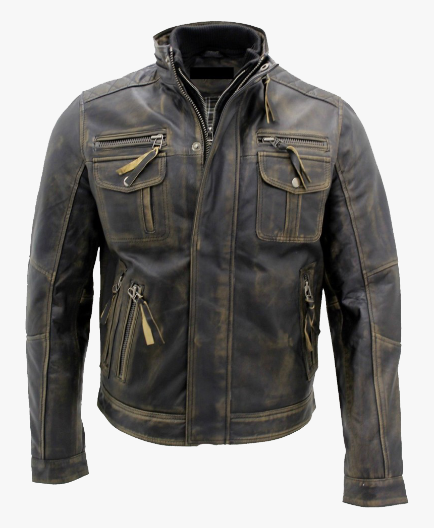 Leather Jacket For Men Png Free Background - Cool Leather Biker Jackets, Transparent Png, Free Download