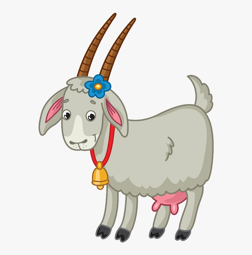 Goat With Bell Clipart - Goat, HD Png Download, Free Download