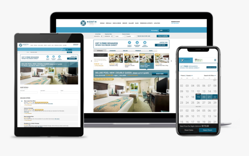 3 Devices Mockup - Pegasus Booking Engine, HD Png Download, Free Download