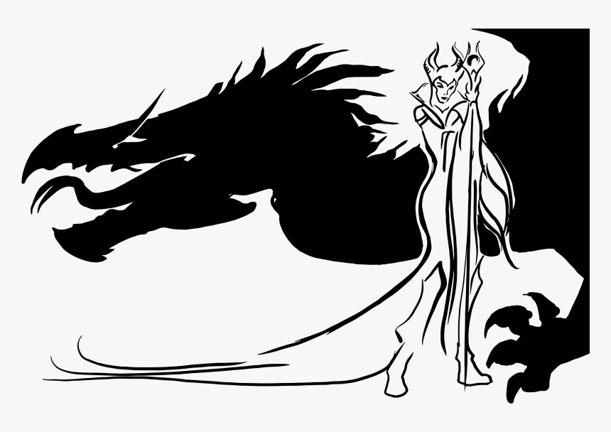 Evil Queen And Dragon Silhouette Clip Arts - Dragon Silhouette, HD Png Download, Free Download