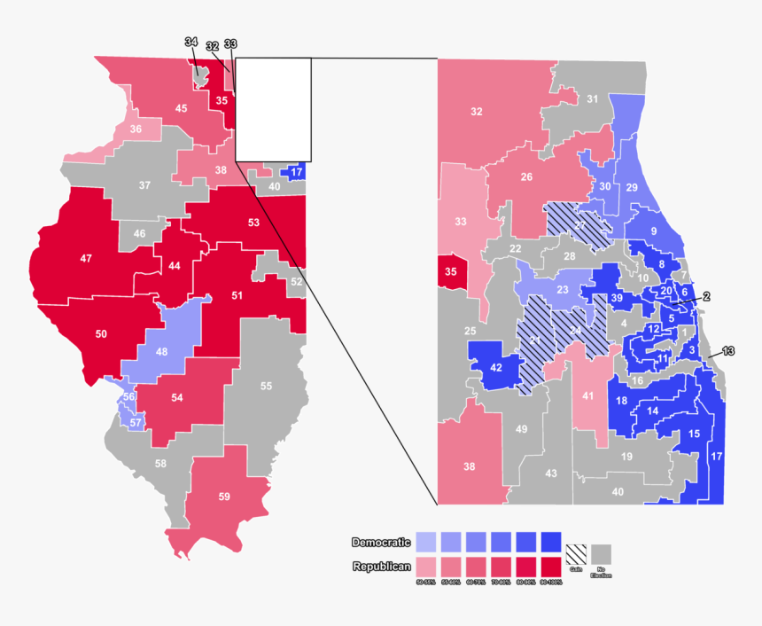 Map, Hd Png Download - Illinois State Senate District Map 2018, Transparent Png, Free Download