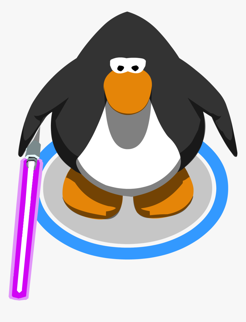 Purple Lightsaber In-game - Club Penguin Penguin Model, HD Png Download, Free Download