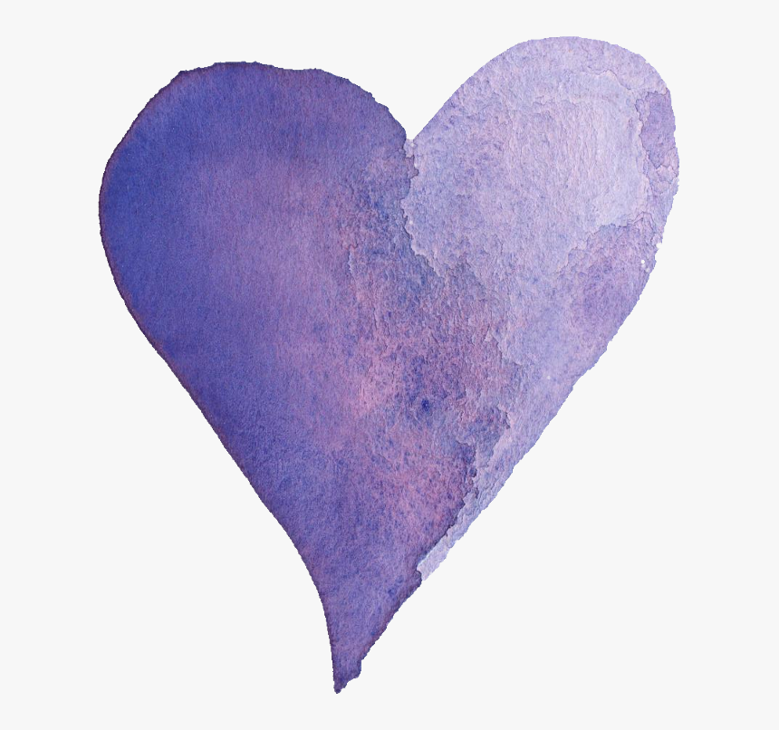 Transparent Background Watercolor Heart - Purple Watercolor Heart Transparent Background, HD Png Download, Free Download