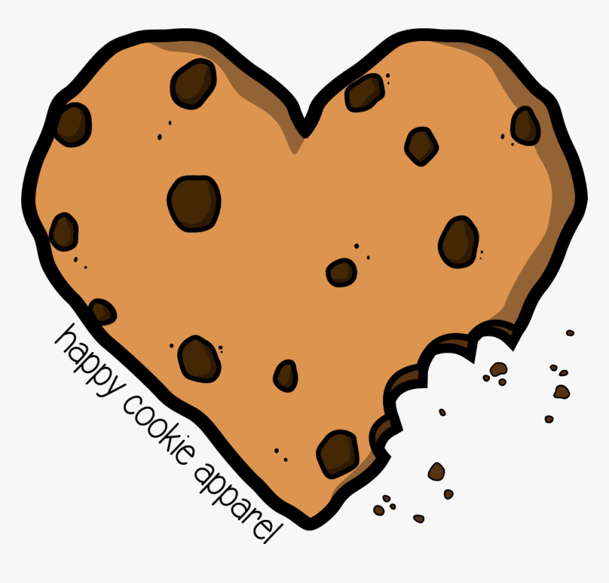 Cookie Png Happy - Heart Chocolate Chip Cookie Clipart, Transparent Png, Free Download