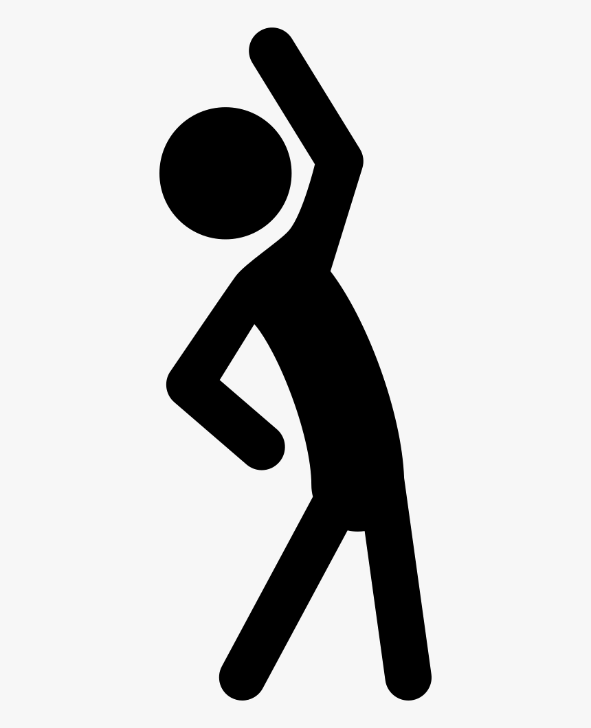 Stretching Man Silhouette Raising Right Arm Comments - Stretching Transparent Png, Png Download, Free Download