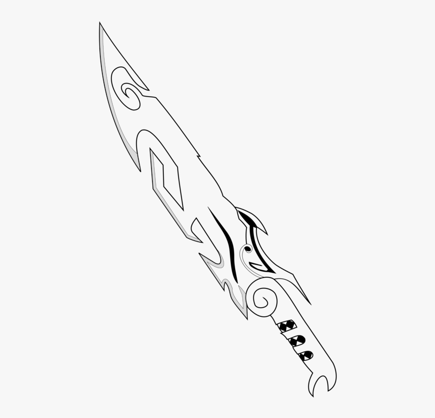 Line Art,angle,area - Sci Fi Sword Drawing, HD Png Download, Free Download