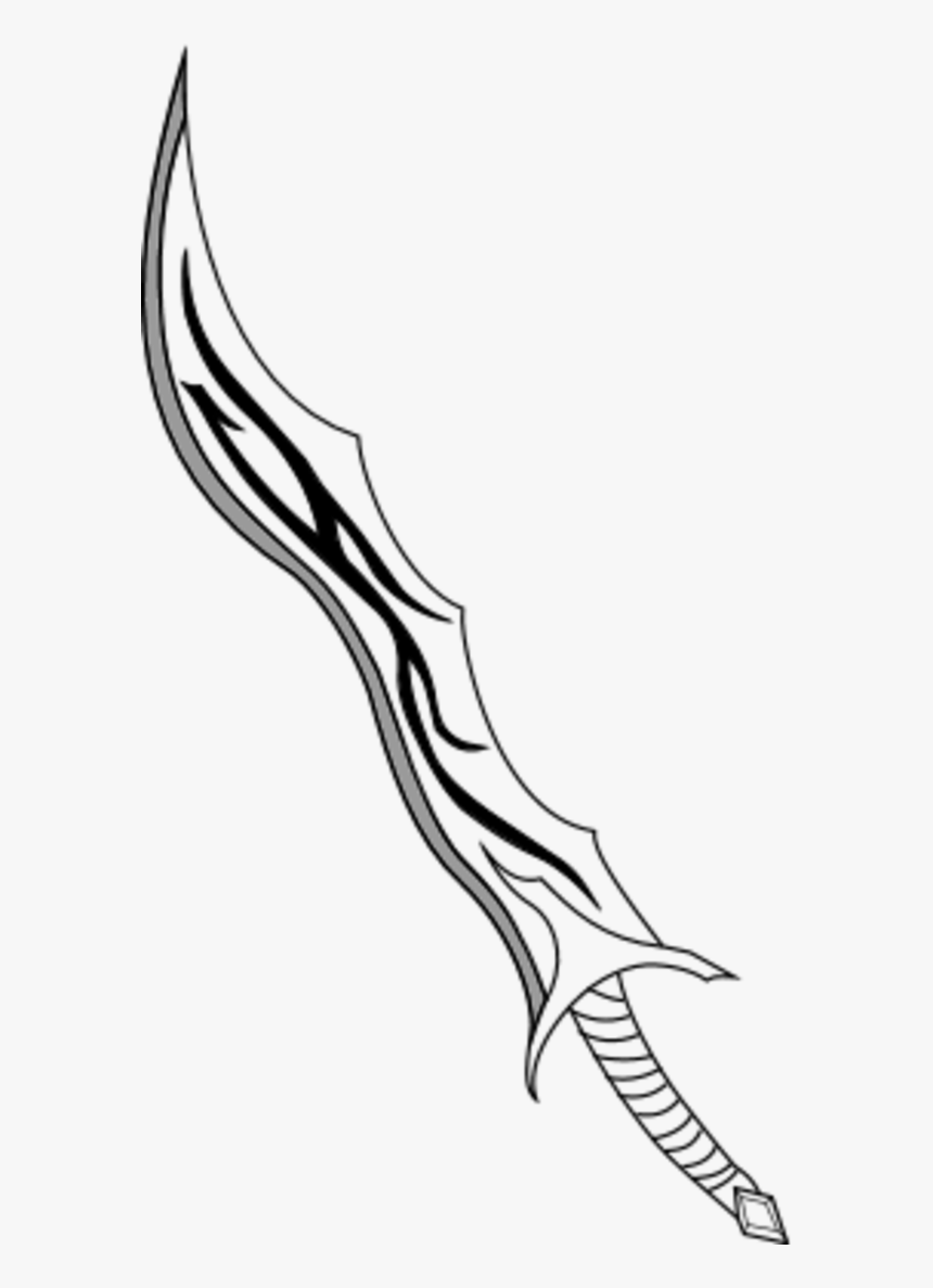 Drawn Outline Pencil And - Cool Sword Drawings, HD Png Download, Free Download