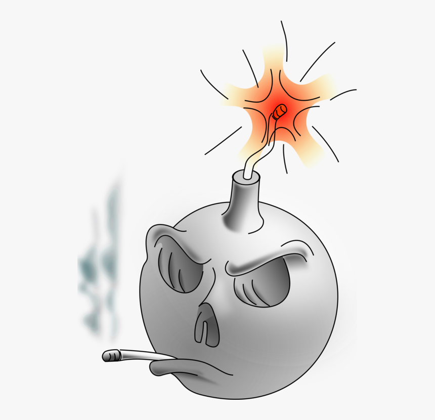 Vertebrate,cartoon,nose - Bomb Smoking, HD Png Download, Free Download