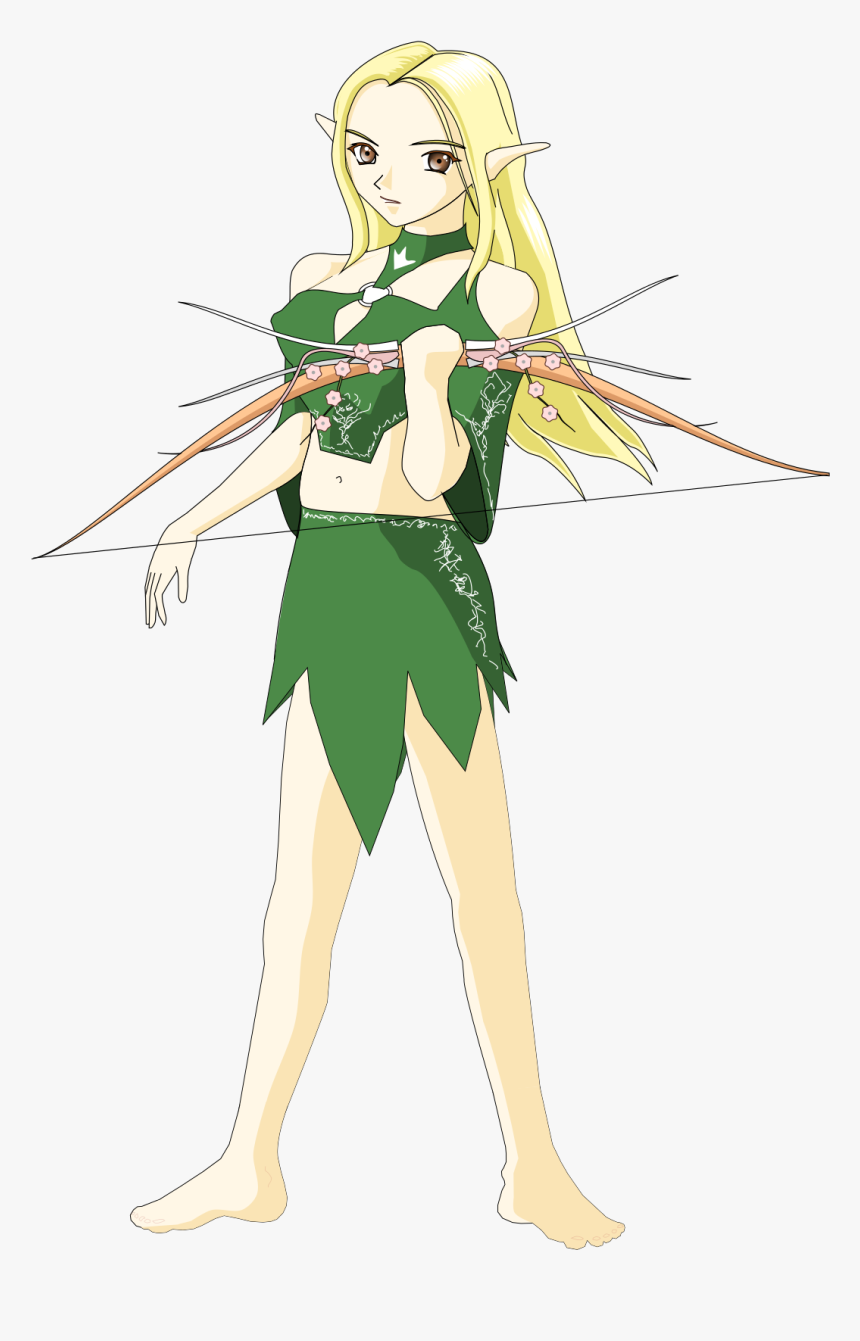 Anime Elf Girl Archery, HD Png Download, Free Download