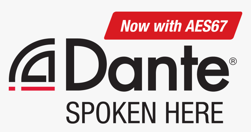 W here. Aes67. Dante Audio logo. Dante IP logo. Dante domain Manager.