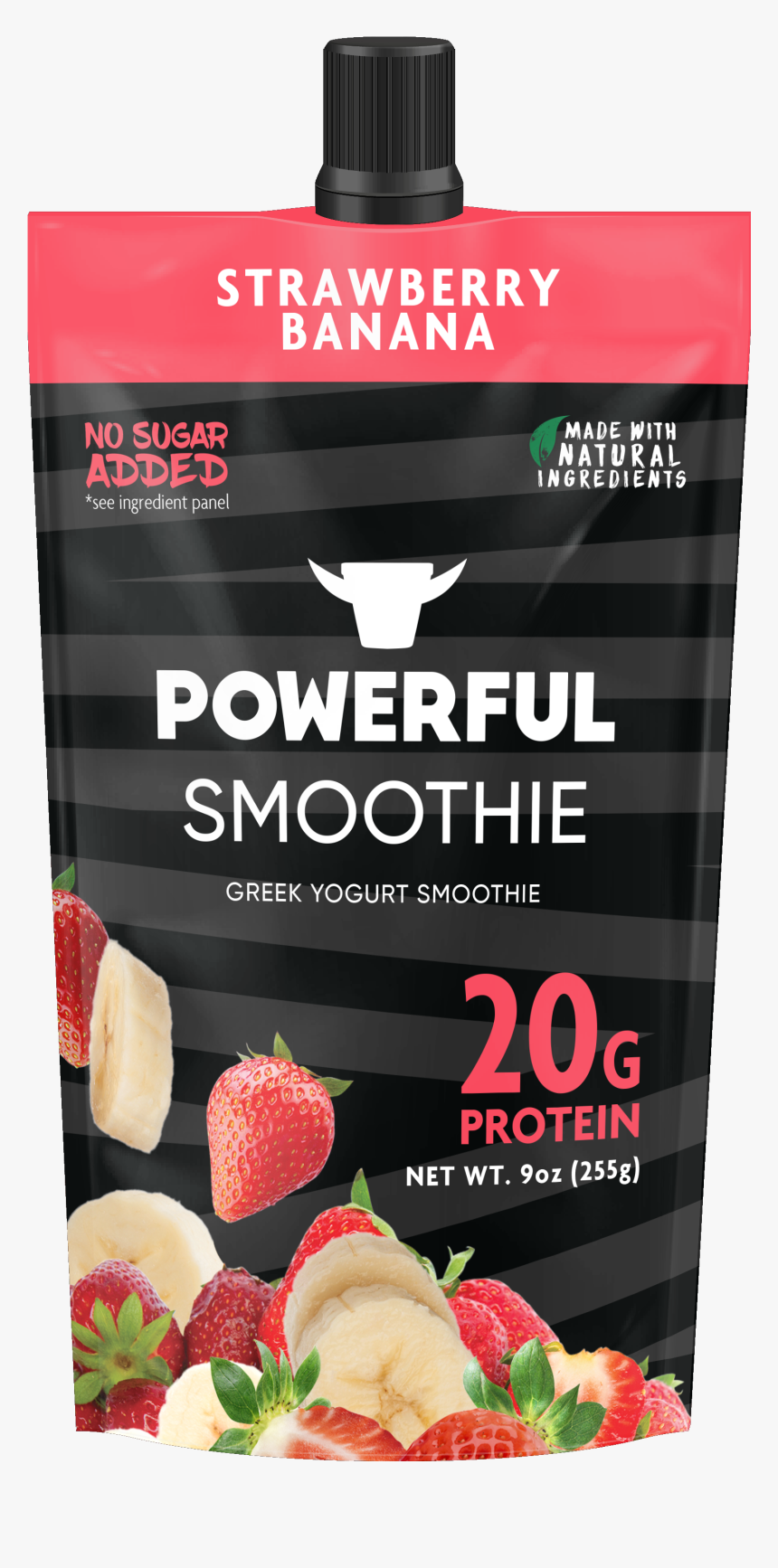 Strawberry Banana Greek Yogurt Smoothie - Powerful Yogurt, HD Png Download, Free Download