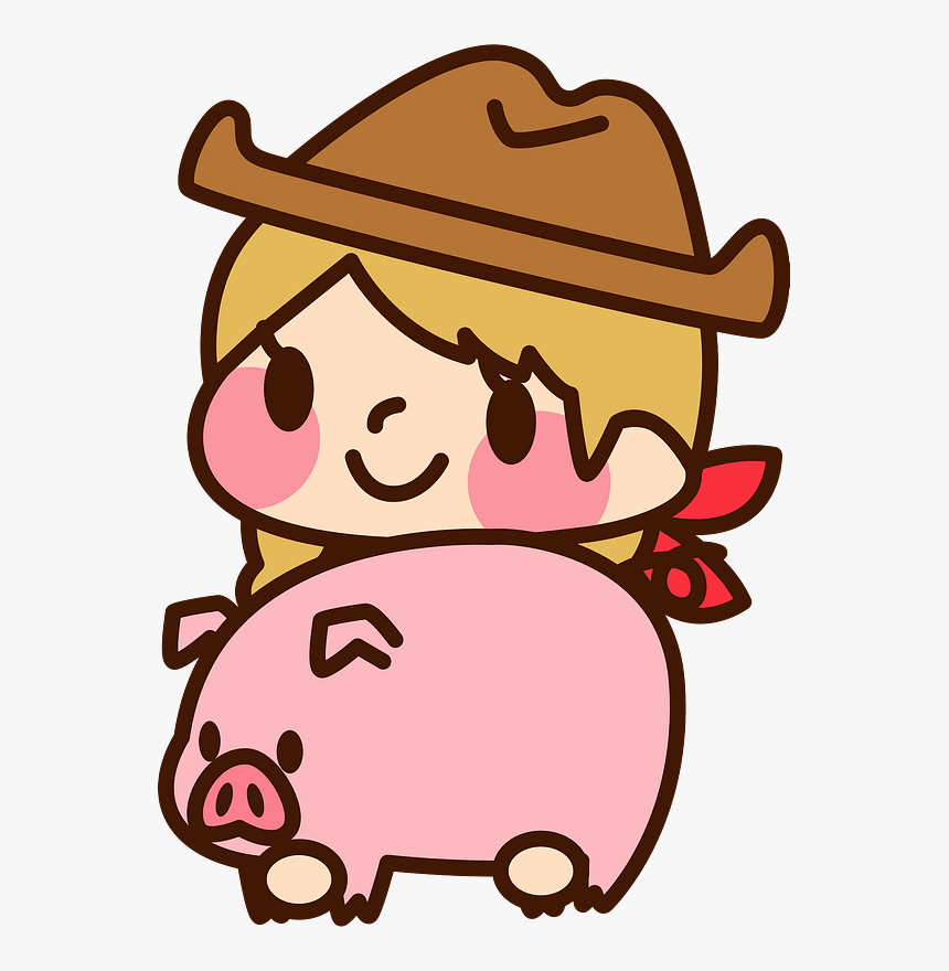 Cowgirl With Piglet Clipart イラスト Ac Acworks さん 酪農 Hd Png Download Kindpng