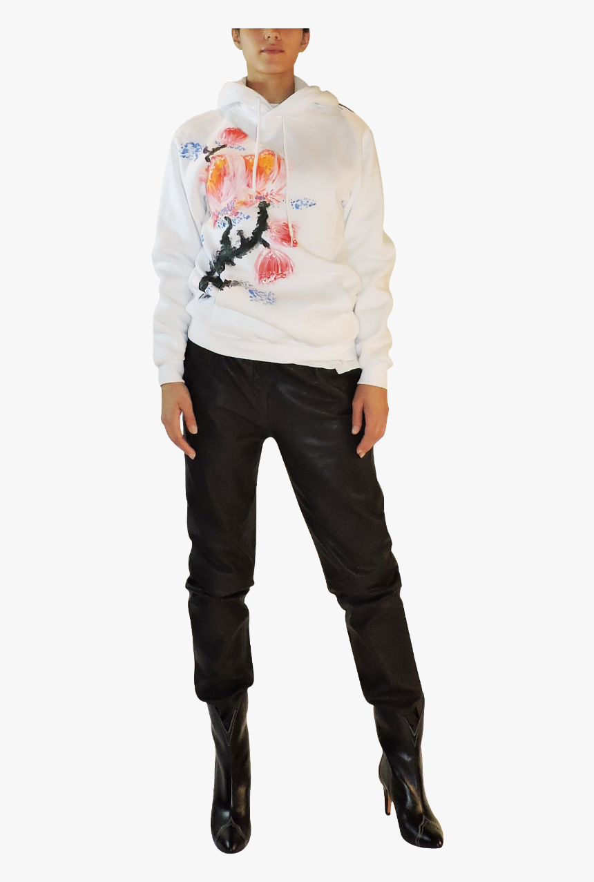 Precious Hand Made & Painted White Hoodie - Sweatshirt, HD Png Download, Free Download