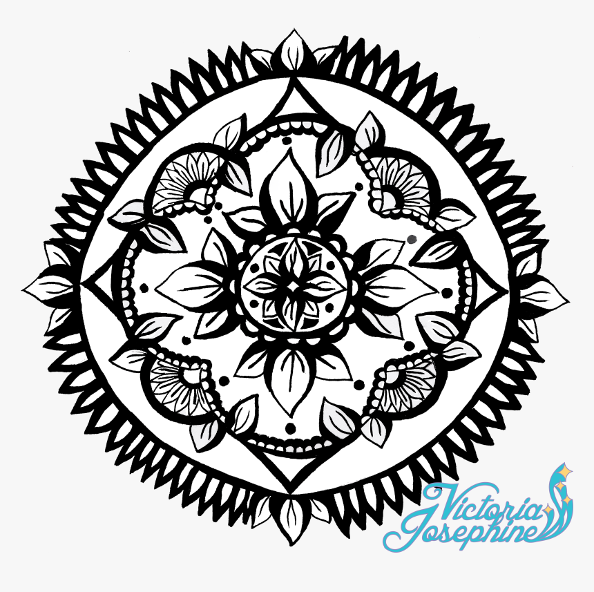 Henna Lotus Mandala Designs Photo - Black On White Lotus Mandala Design, HD Png Download, Free Download