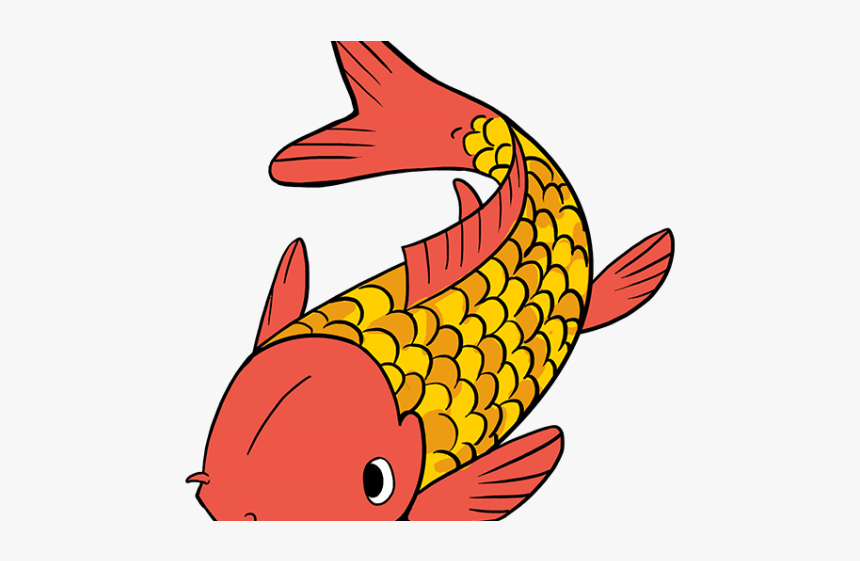 Koi Fish Cartoon - Koi Fish Drawing Easy, HD Png Download - kindpng