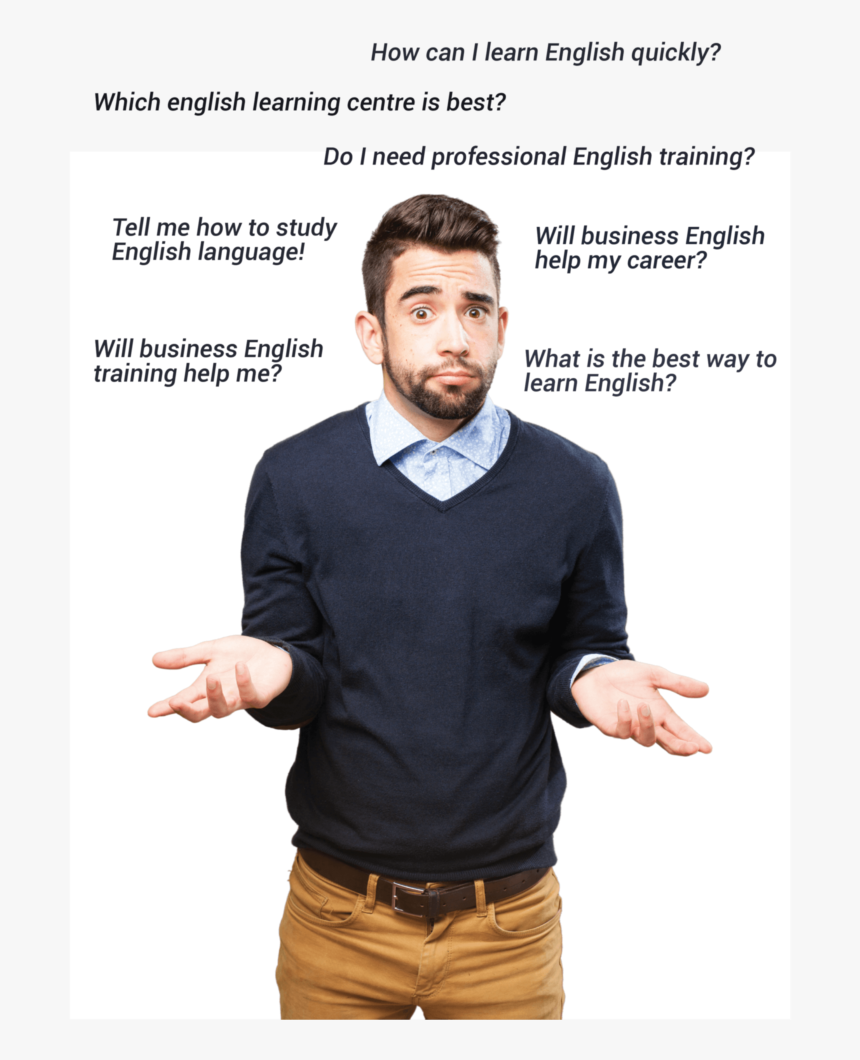 Confused On Learning English - Transparent Confused Man Png, Png Download, Free Download