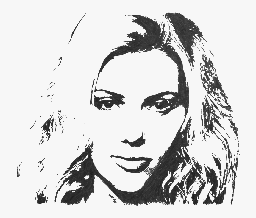 Scarlett Johansson Stencil , Png Download - Scarlett Johansson Drawing Easy, Transparent Png, Free Download