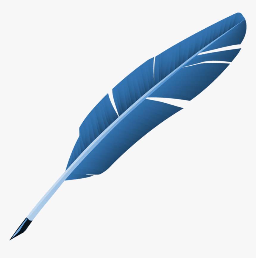 Download Blue Feather Quill Pen - Transparent Background Feather ...