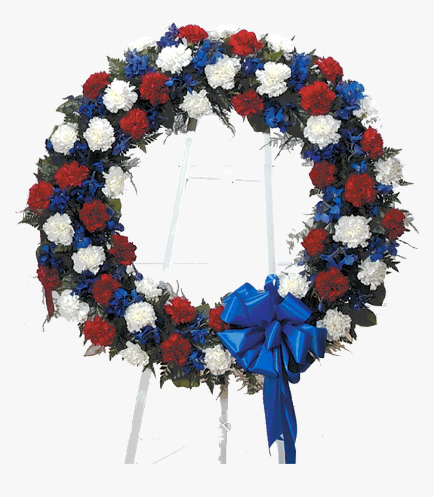 Red White & Blue Standing Wreath - Wreaths Red White And Blue, HD Png Download, Free Download