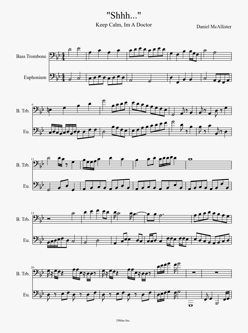 "shhh - Sheet Music, HD Png Download, Free Download