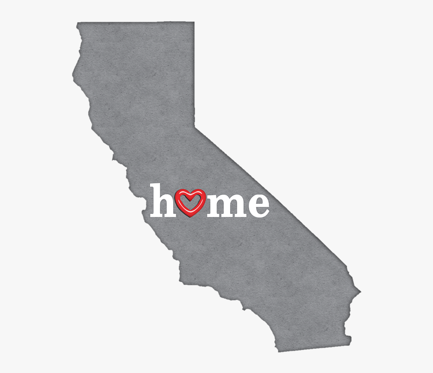 State Map Outline California - State Map Outline California With Heart In Home, HD Png Download, Free Download