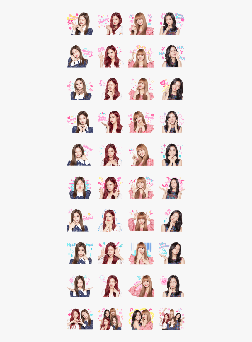 Blackpink 2 Line Sticker Gif & Png Pack - Sticker Line Blackpink Png, Transparent Png, Free Download