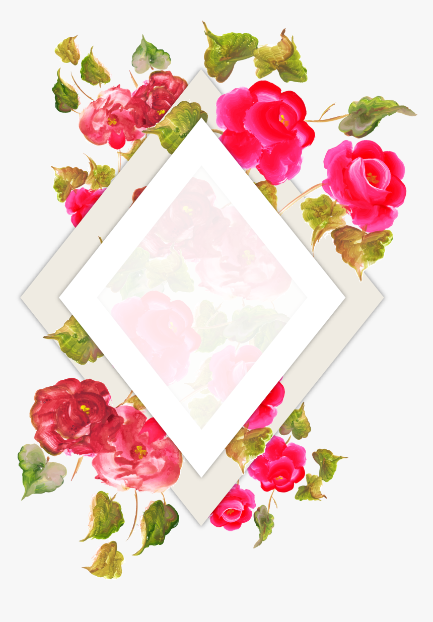 Watercolor Valentine Floral Frame, HD Png Download, Free Download