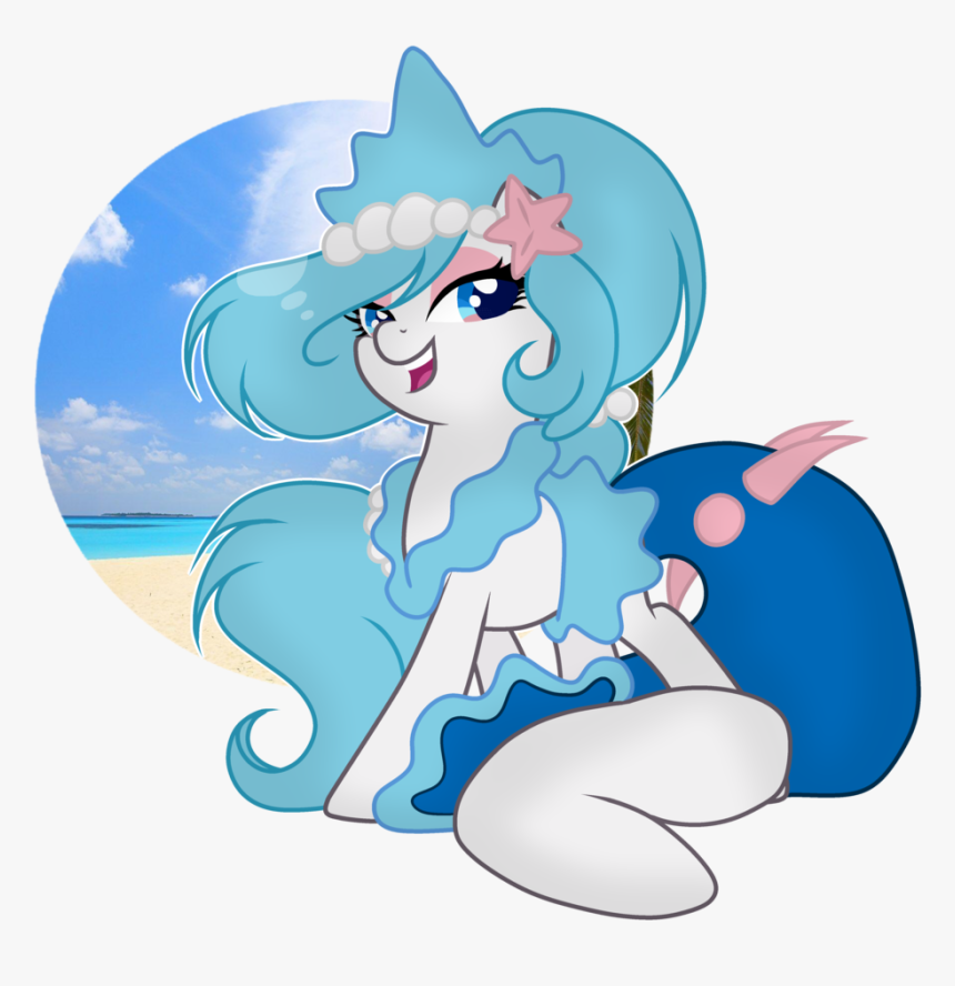 Mintoria, Beach, Female, Pokémon, Ponified, Pony, Primarina, - Cartoon, HD Png Download, Free Download