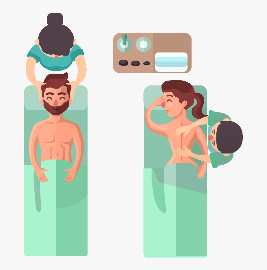 Couple Massage Illustration, HD Png Download, Free Download