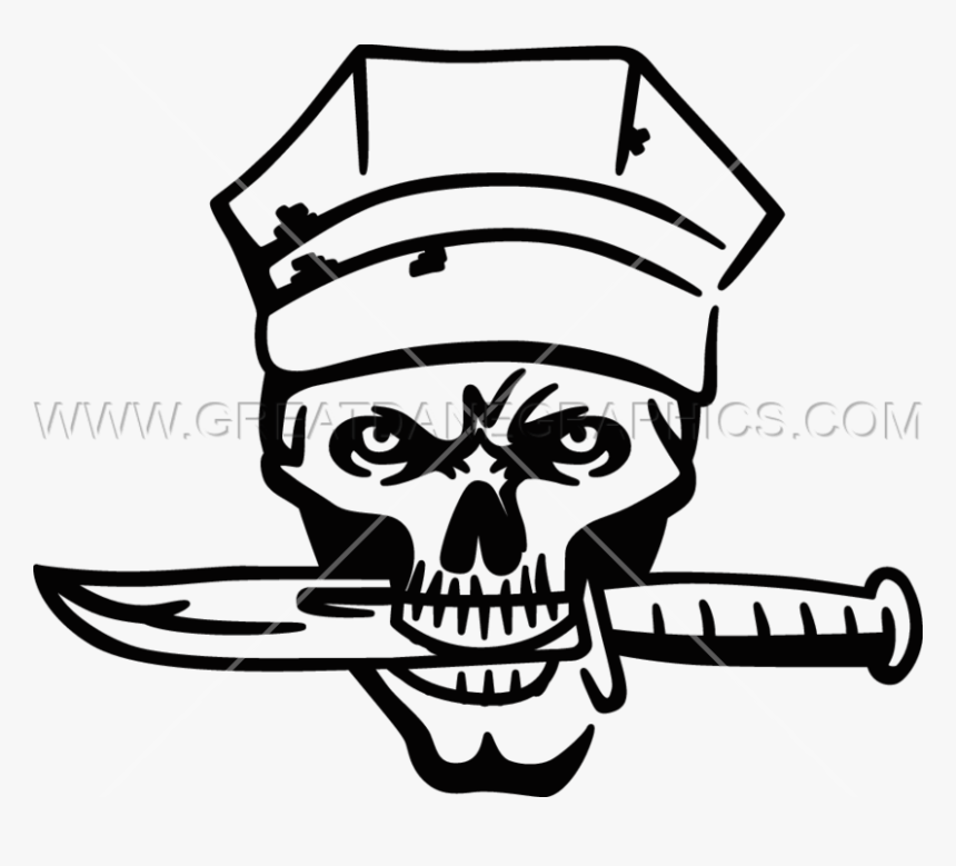 Clip Royalty Free Library Marine Skull - Skull Marine Corps Drawings, HD Png Download, Free Download