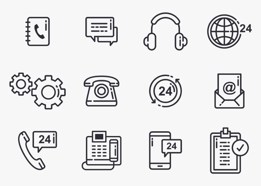 Call Centre Icons Vector - Line Art, HD Png Download, Free Download