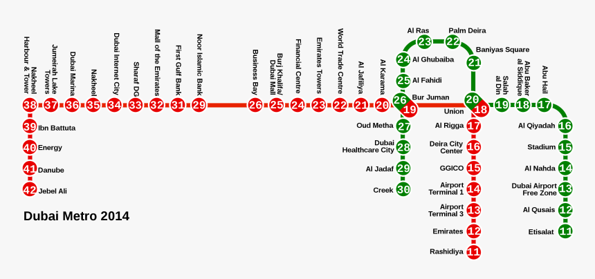 Map Of Metro Dubai, HD Png Download, Free Download