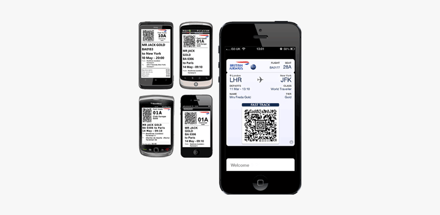 Mobile Boarding Pass On Smartphones - British Airways E Boarding Pass, HD Png Download, Free Download