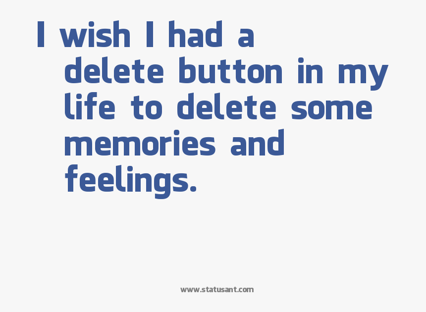 I Wish I Had A Delete Button In My Life To Delete Some - Facebook Sprüche, HD Png Download, Free Download