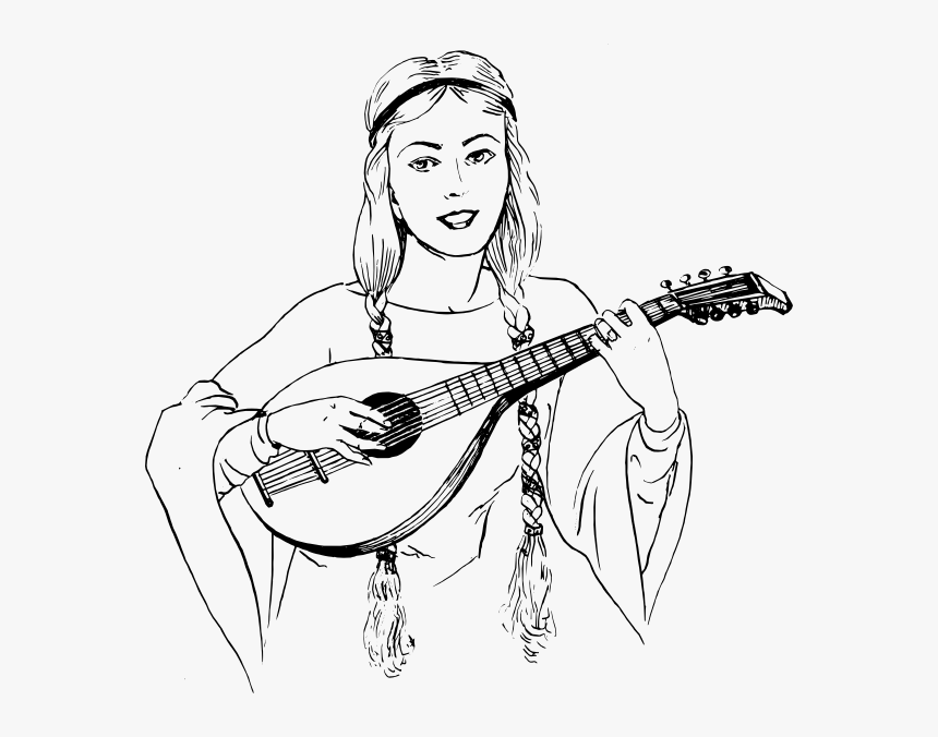 Woman Playing A Lute, HD Png Download, Free Download