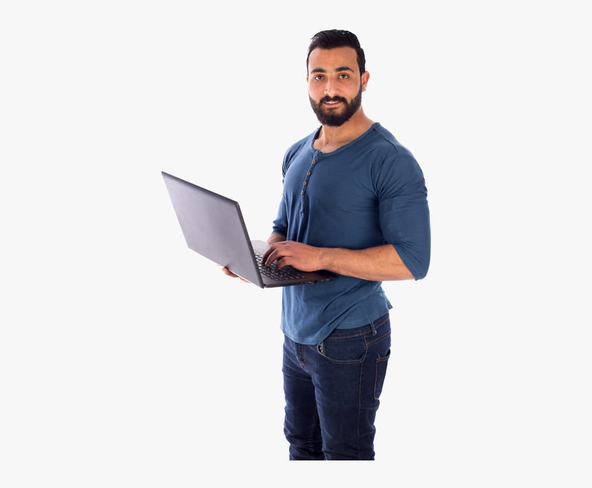 My Tampa It - Man Standing With Laptop Png, Transparent Png, Free Download