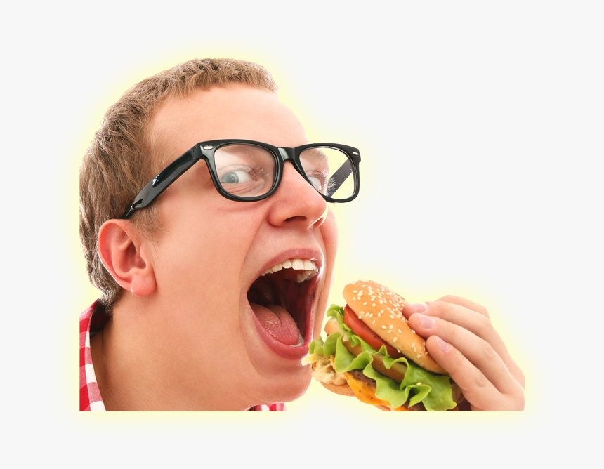 Nurdeatingburger2 - Eating, HD Png Download, Free Download