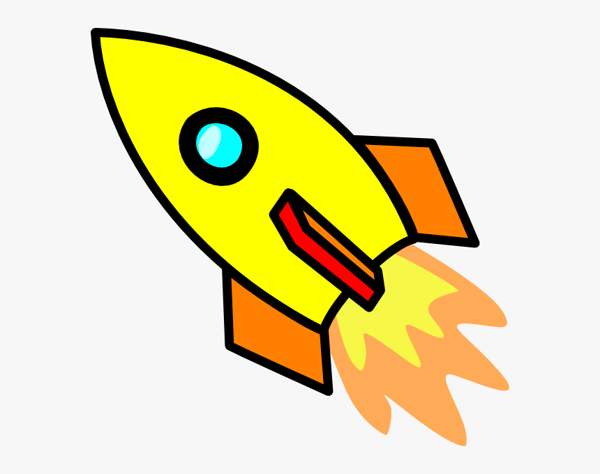 Cartoon Rocket Ship Clipart - Yellow Rocket Clipart, HD Png Download, Free Download