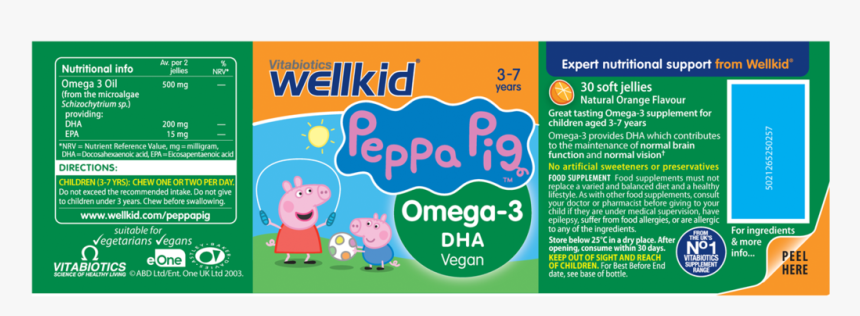 Wellkid Peppa Pig Omega-3 - Peppa Pig, HD Png Download, Free Download