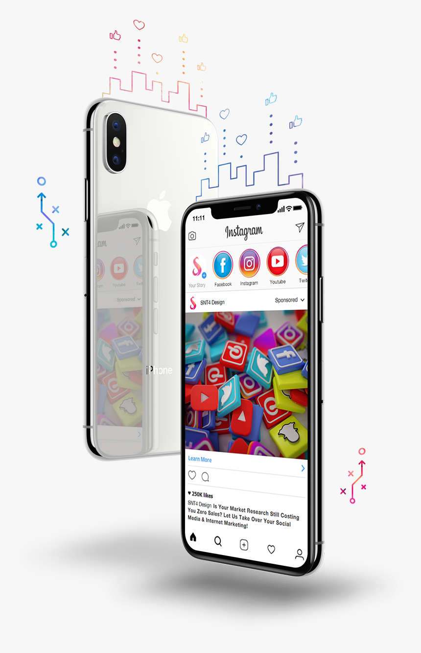 Social Media Marketing Iphonex - Mobile App Development Vertical, HD Png Download, Free Download