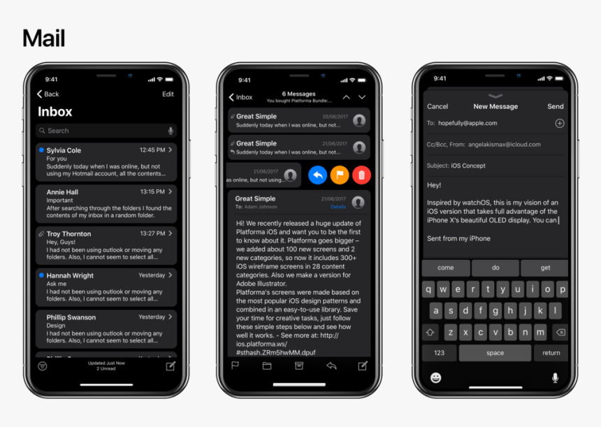 Mail - Dark Theme Ios 13, HD Png Download, Free Download