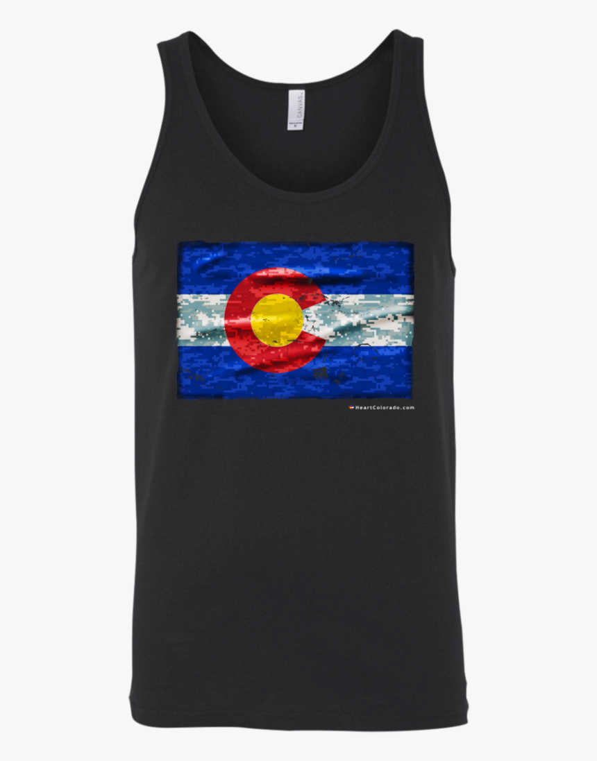 Digital Camo Colorado Flag Men"s Tank T Shirts Heart - T-shirt, HD Png Download, Free Download