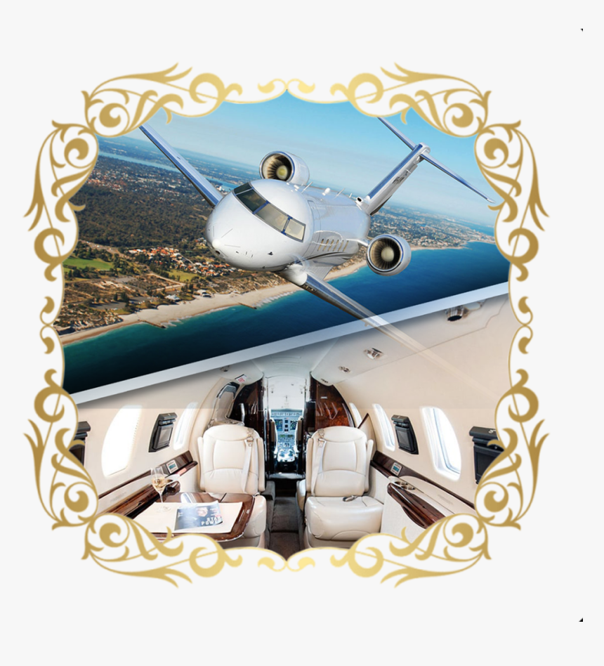 Charter A Private Jet - Frame Border Golden Png, Transparent Png, Free Download