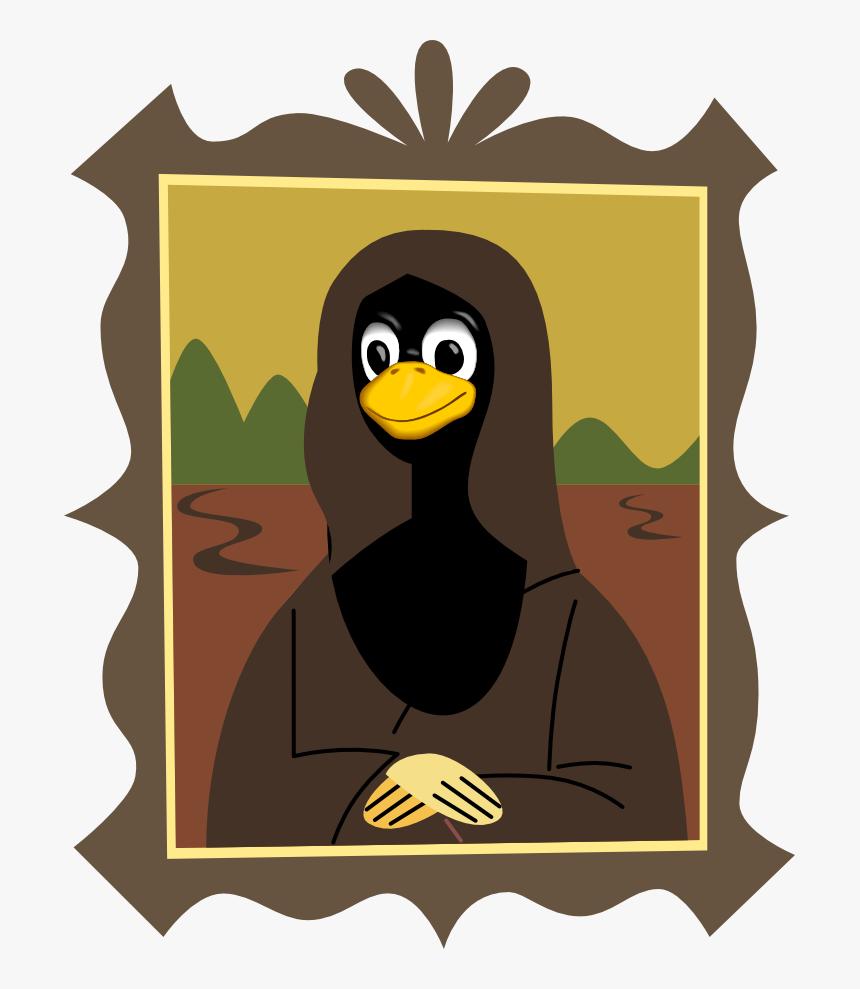 Transparent Tux Png - Draw Mona Lisa Easy, Png Download, Free Download