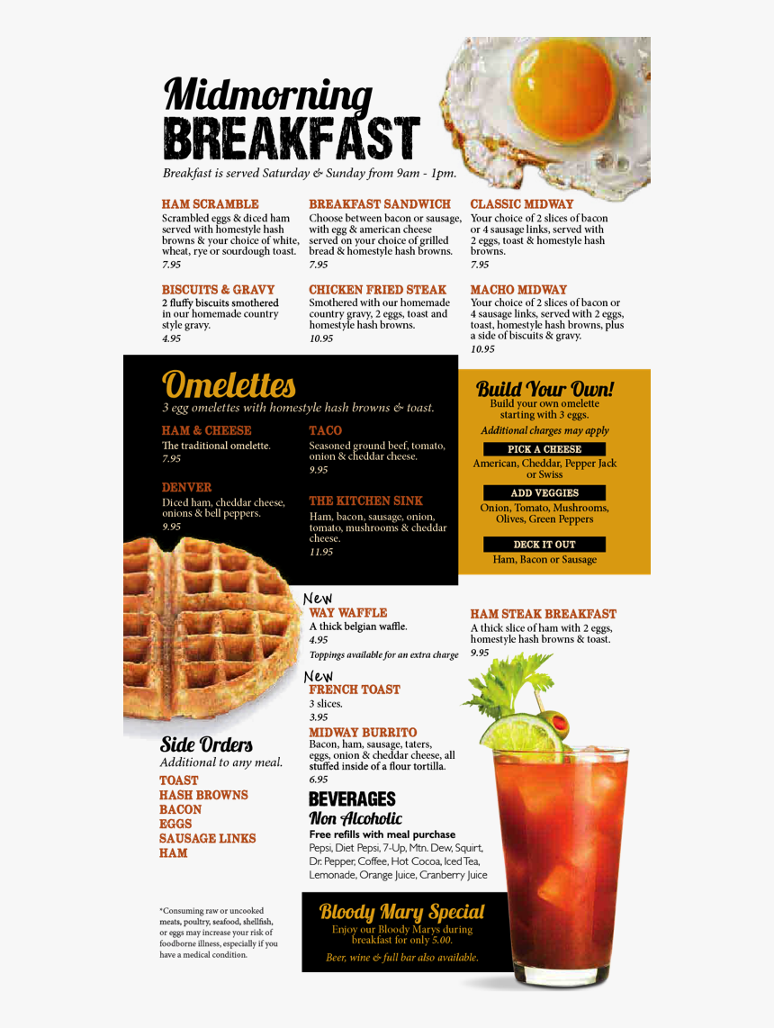 Weekend Breakfast Menu - Blooper, HD Png Download, Free Download