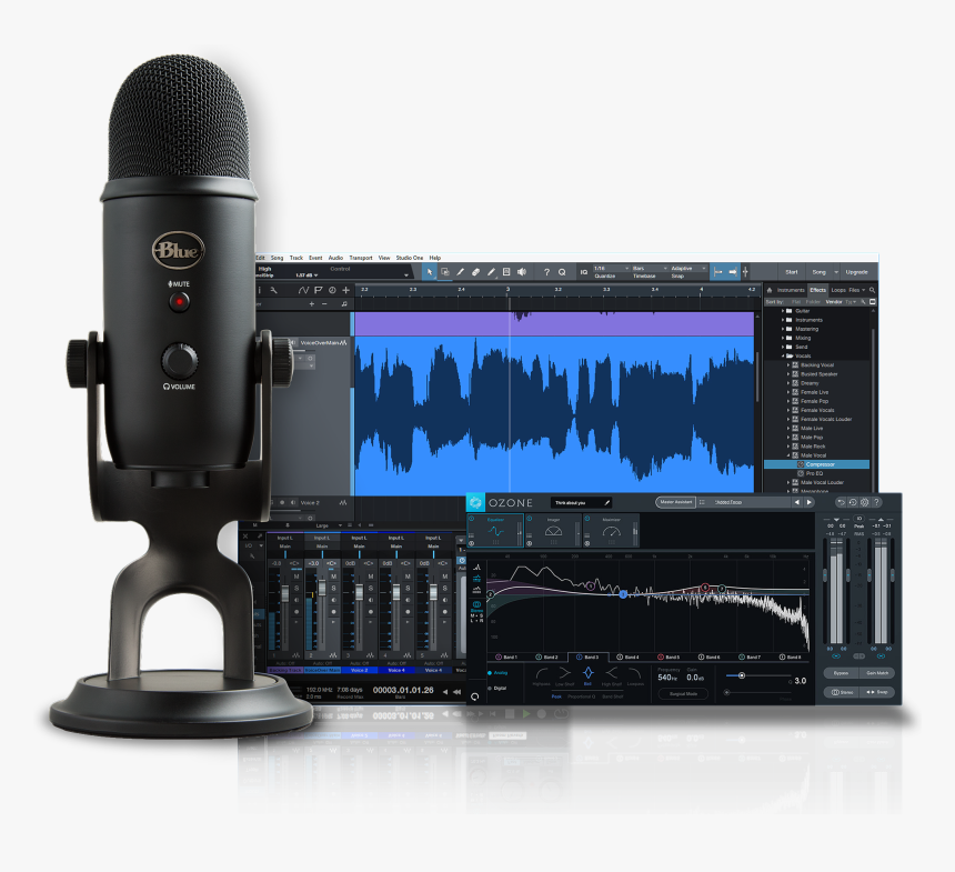 Blue Microphones Yeti Blackout Studio Usb Microphone - Blue Microphone Snowball Studio, HD Png Download, Free Download